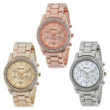 Load image into Gallery viewer, Lovesky 2018 New Fashion Faux Chronograph Plated Classic Geneva Quartz Ladies Watch Women Crystals Wristwatches Relogio Feminino
