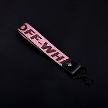 Load image into Gallery viewer, Off White Keychain Women Ribbon Phone Case Wallet Bag Key Chain 8colors Key Ring Llaveros Mujer Chaveiro 2019